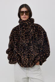 Gottex Beach Life The Leopard Fleece Button-Up Cozy Coat