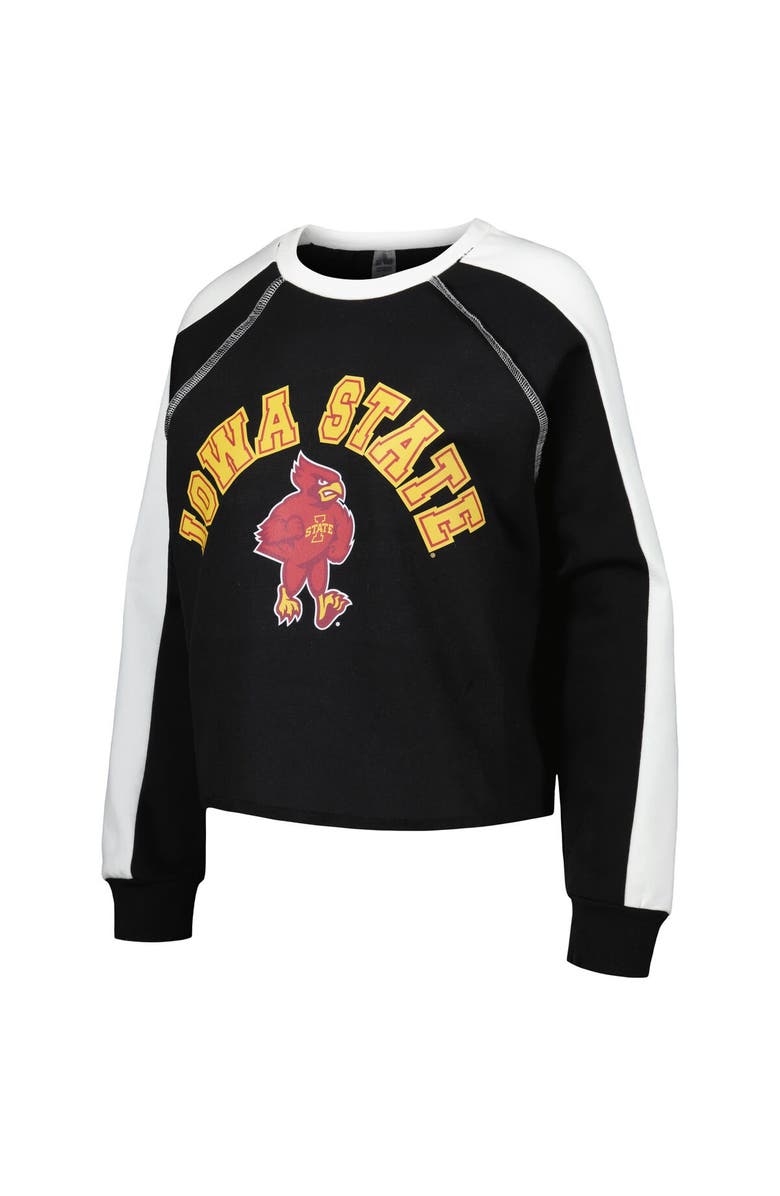 GAMEDAY COUTURE Women's Gameday Couture Black Iowa State Cyclones Blindside Raglan Cropped Pullover Sweatshirt, Alternate, color, Black