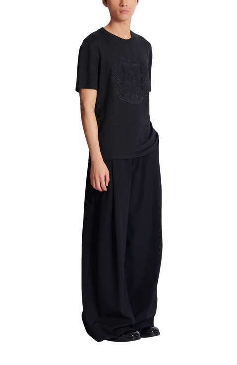 Écusson Embroidered Linen T-Shirt