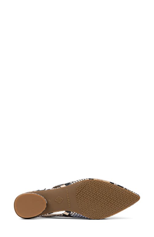 Shop Donald Pliner Snakeskin Print Slingback Loafer Mule In Light Denim Embossed