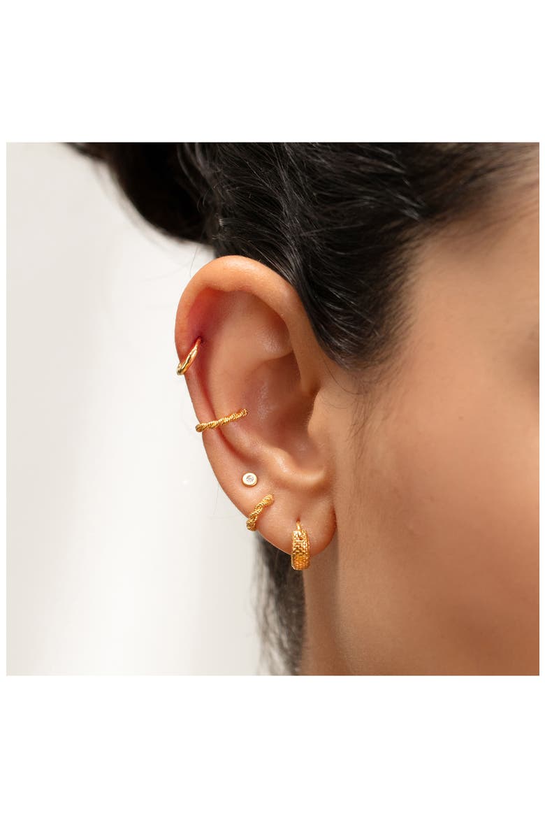 Corda Huggie Hoop Earrings, Alternate, color, GOLD