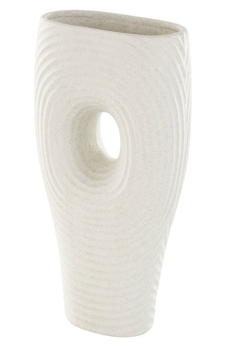 GINGER BIRCH STUDIO Textured Ceramic Vase, Alternate, color, White