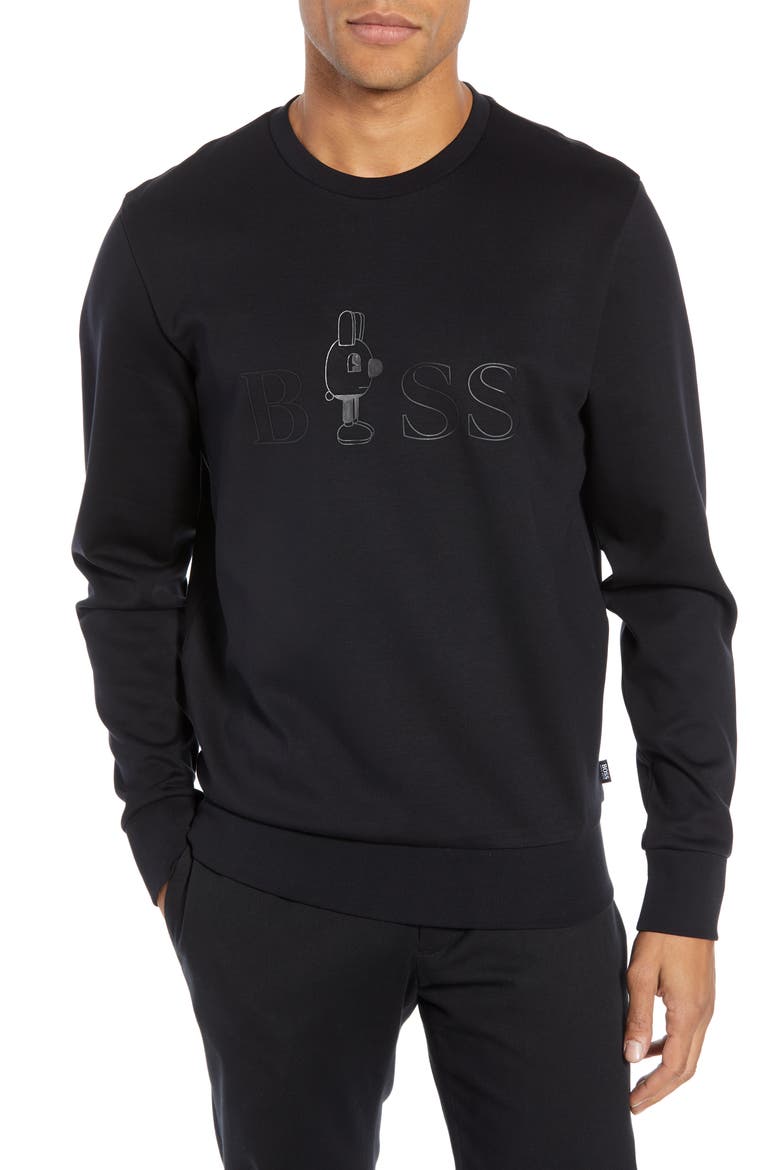 x Jeremyville Stadler JV Crewneck Sweatshirt (Nordstrom Exclusive), Main, color, BLACK