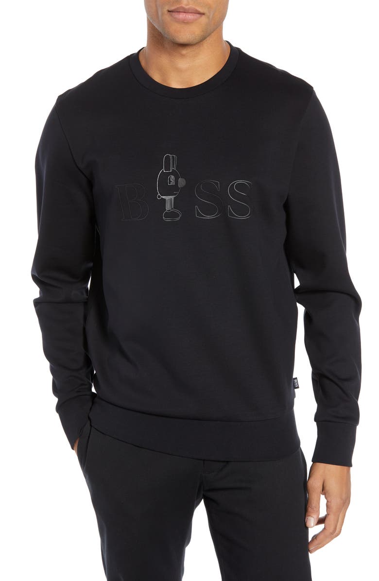BOSS x Jeremyville Stadler JV Crewneck Sweatshirt, Main, color, 