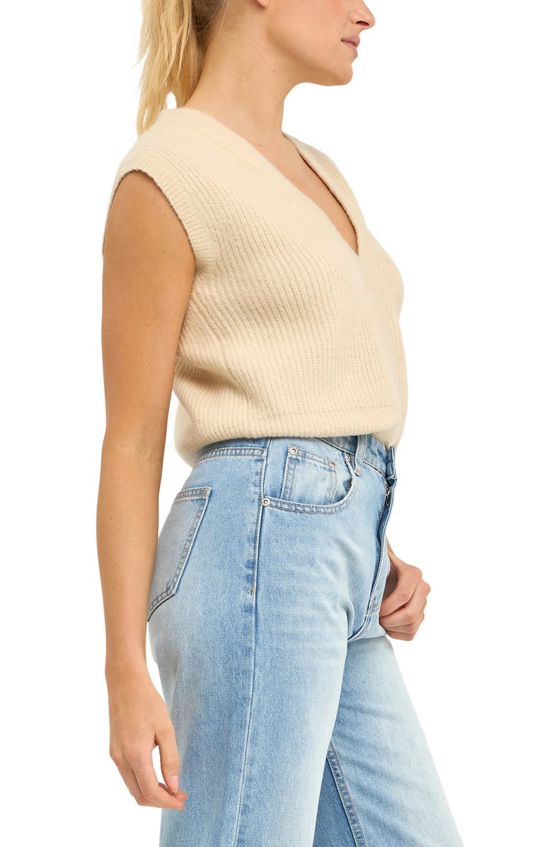 English Factory Rib Sweater Vest, Alternate, color, Cream