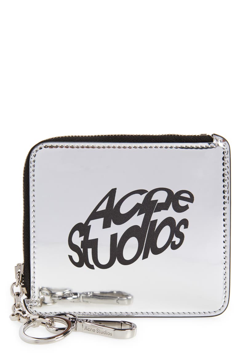 Metallic Zip Wallet, Main, color, SILVER