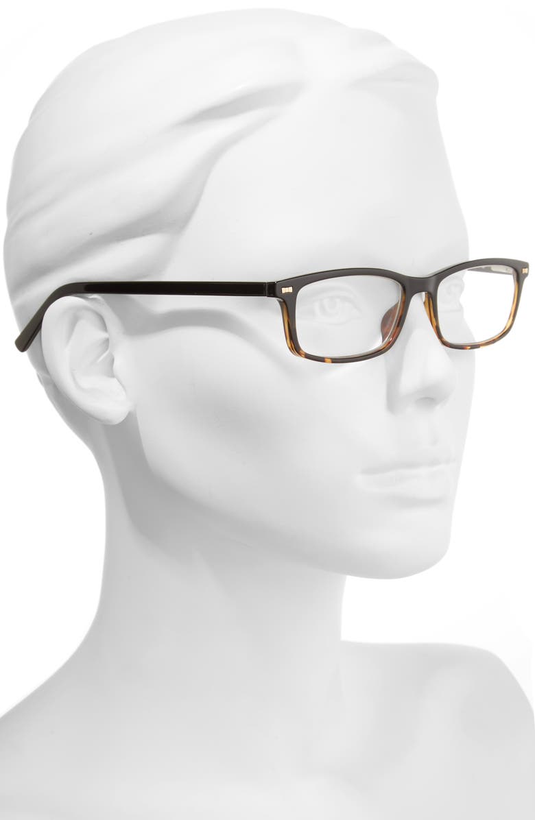 Kate Spade New York jodie 50mm rectangular reading glasses, Alternate, color, Black Havana