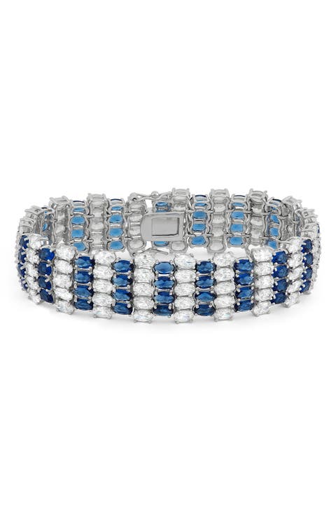 Sterling Silver Plated Cubic Zirconia Bracelet