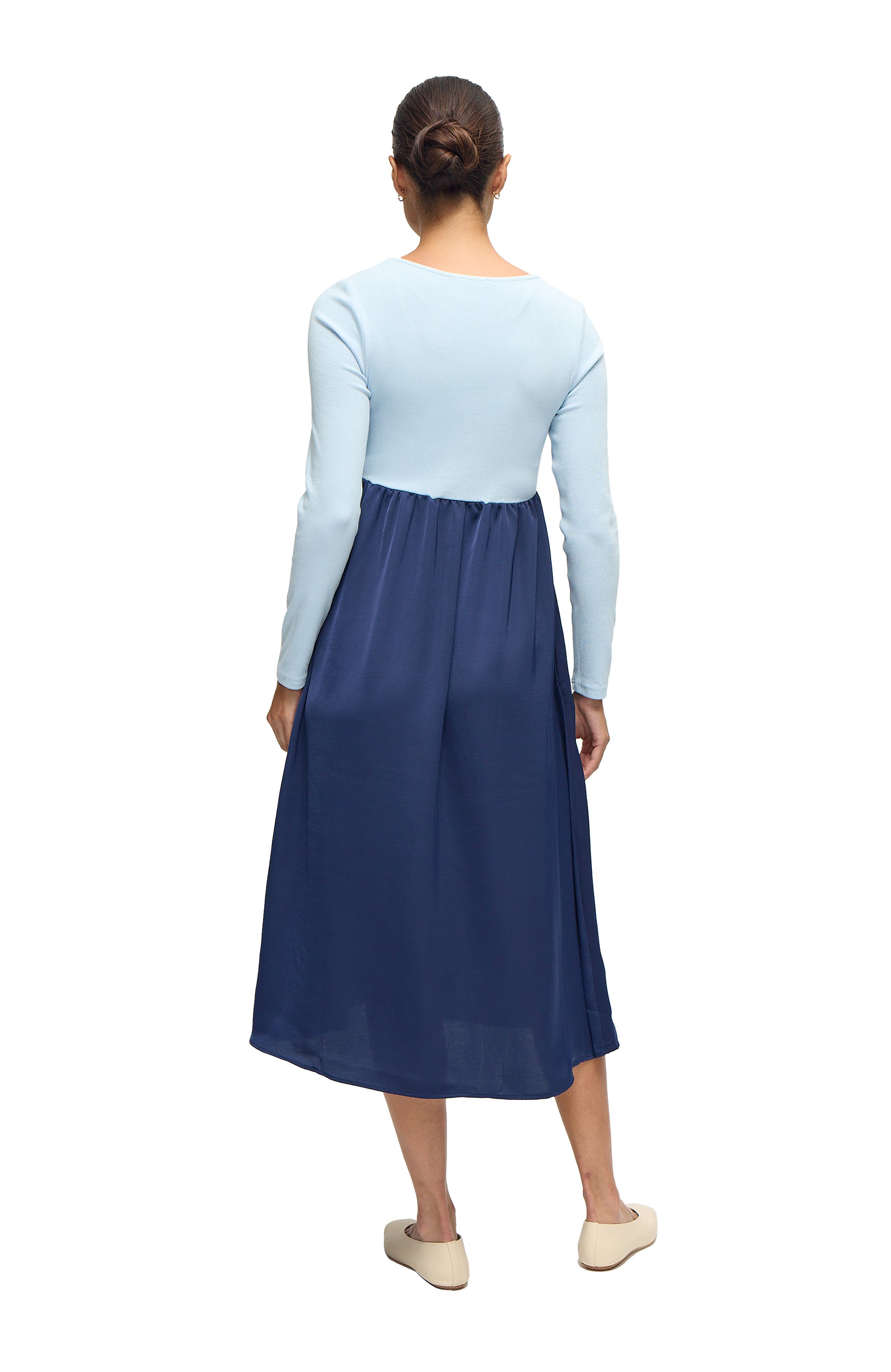 Mix Media Midi Maternity Dress - image 4