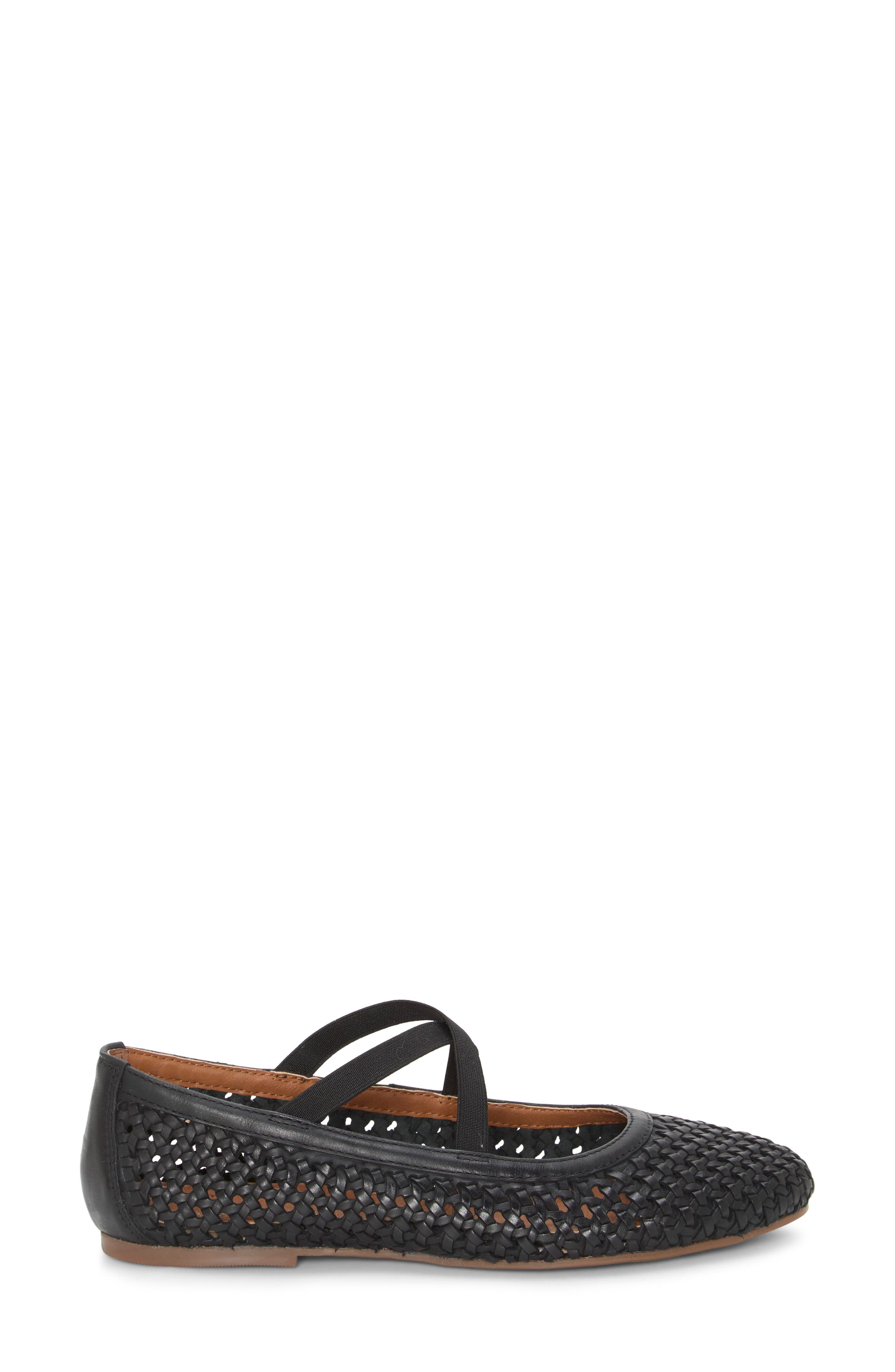 Lucky Brand Myloe Woven Flat, Alternate, color, Black Nubial