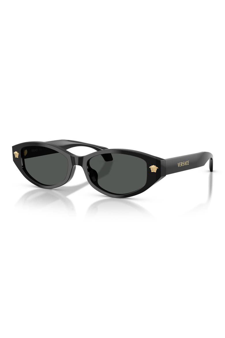 54mm Cat Eye Sunglasses, Alternate, color, BLACK / DARK GREY
