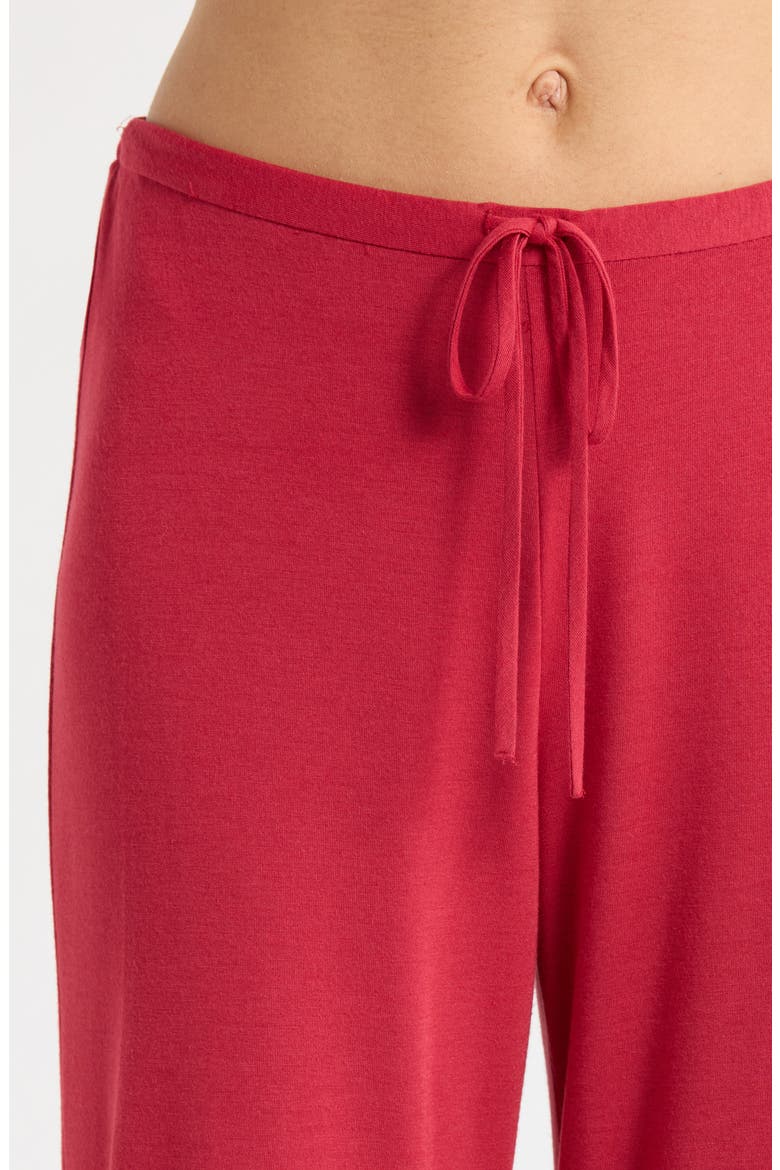 Embroidered Jersey Pajamas, Alternate, color, CHERRY RED