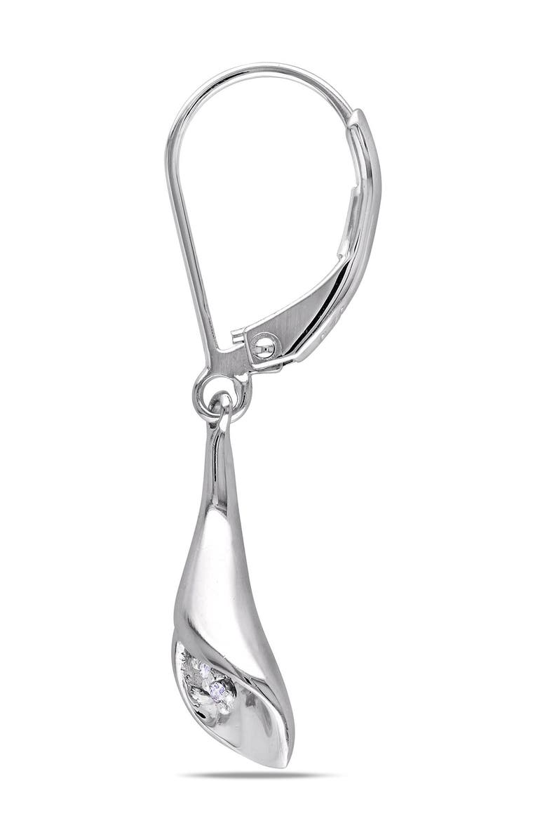 DELMAR Sterling Silver Diamond Tulip Dangle Earrings - 0.02 ctw, Alternate, color, 