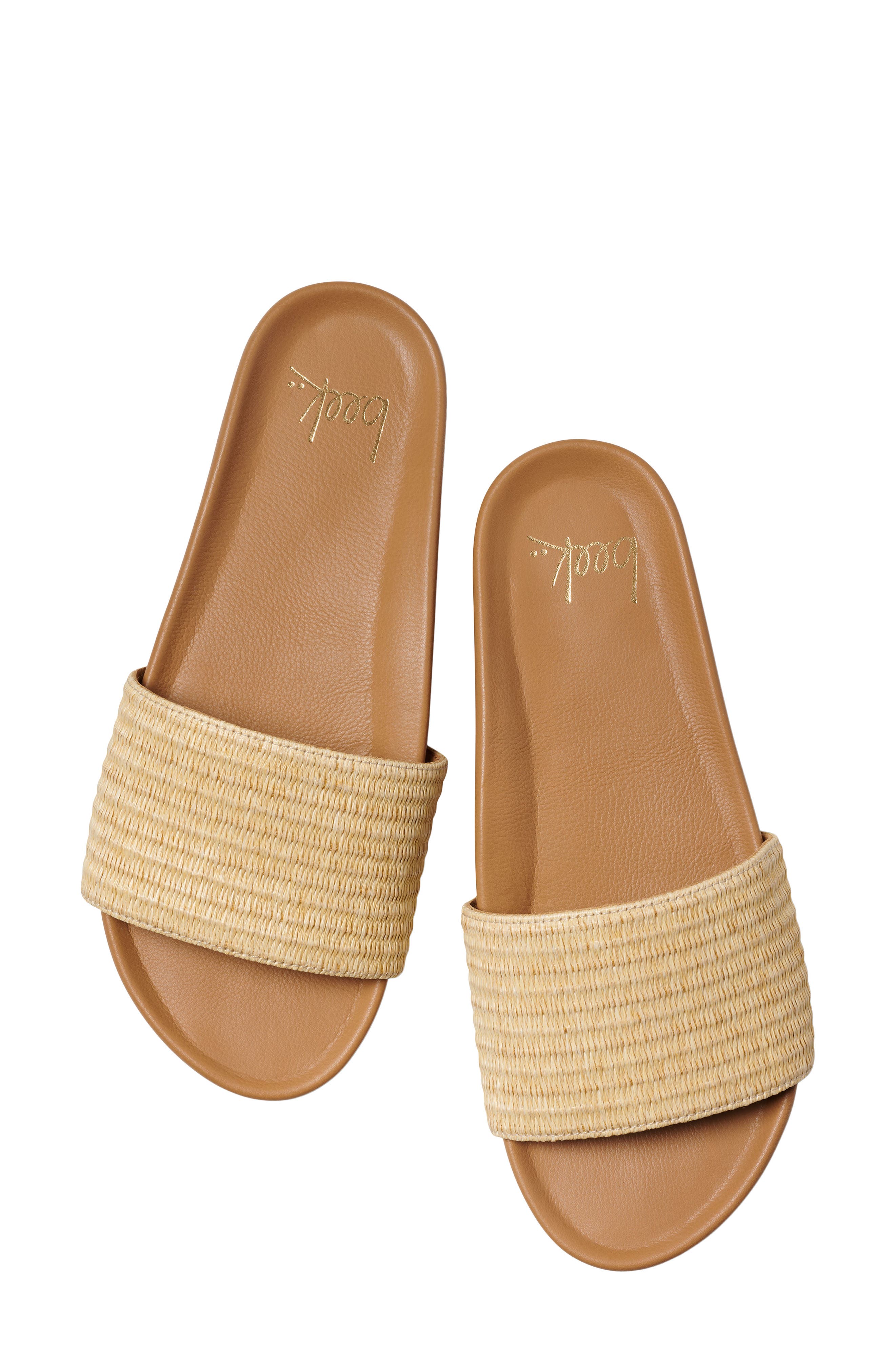 Beek Gallito Raffia Slide Sandal, Alternate, color, Honey