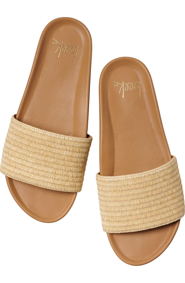 Beek Gallito Raffia Slide Sandal, Alternate, color, Honey