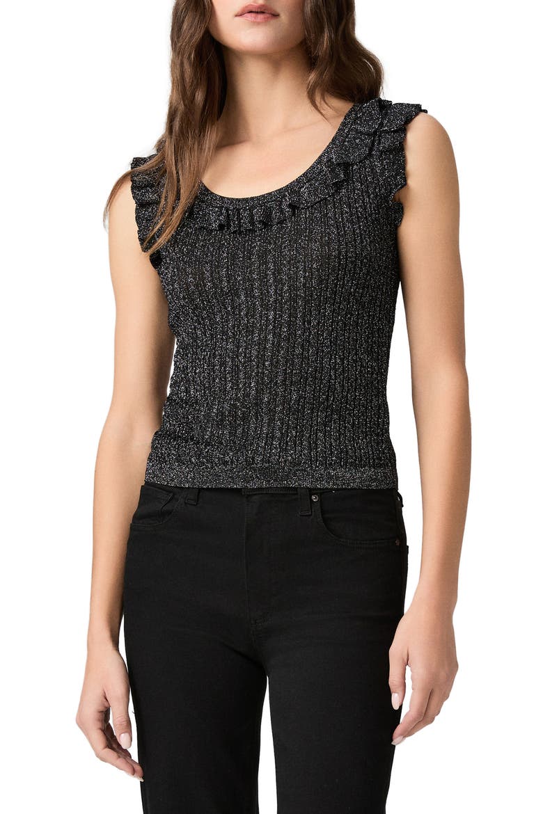 Clareen Metallic Sweater Tank, Main, color, BLACK