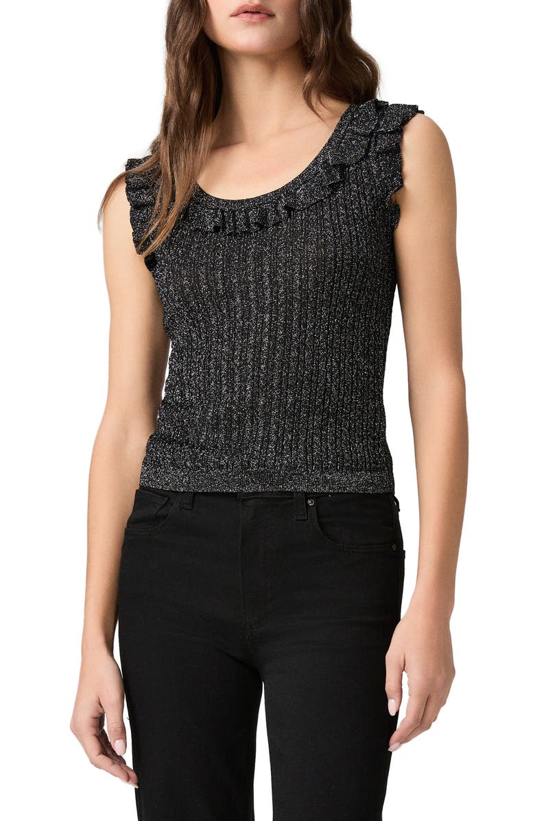 PAIGE Clareen Metallic Sweater Tank, Main, color, Black