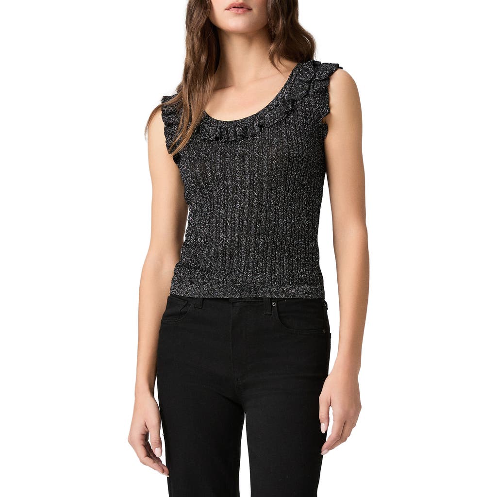 Paige Clareen Metallic Sweater Tank In Black