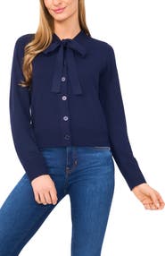 CeCe Tie Neck Cardigan