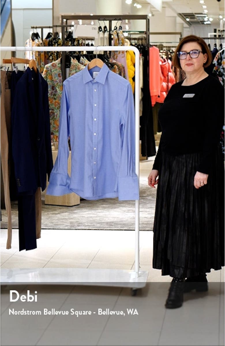 Slim Fit Non-Iron Solid Royal Oxford Dress Shirt, sales video thumbnail