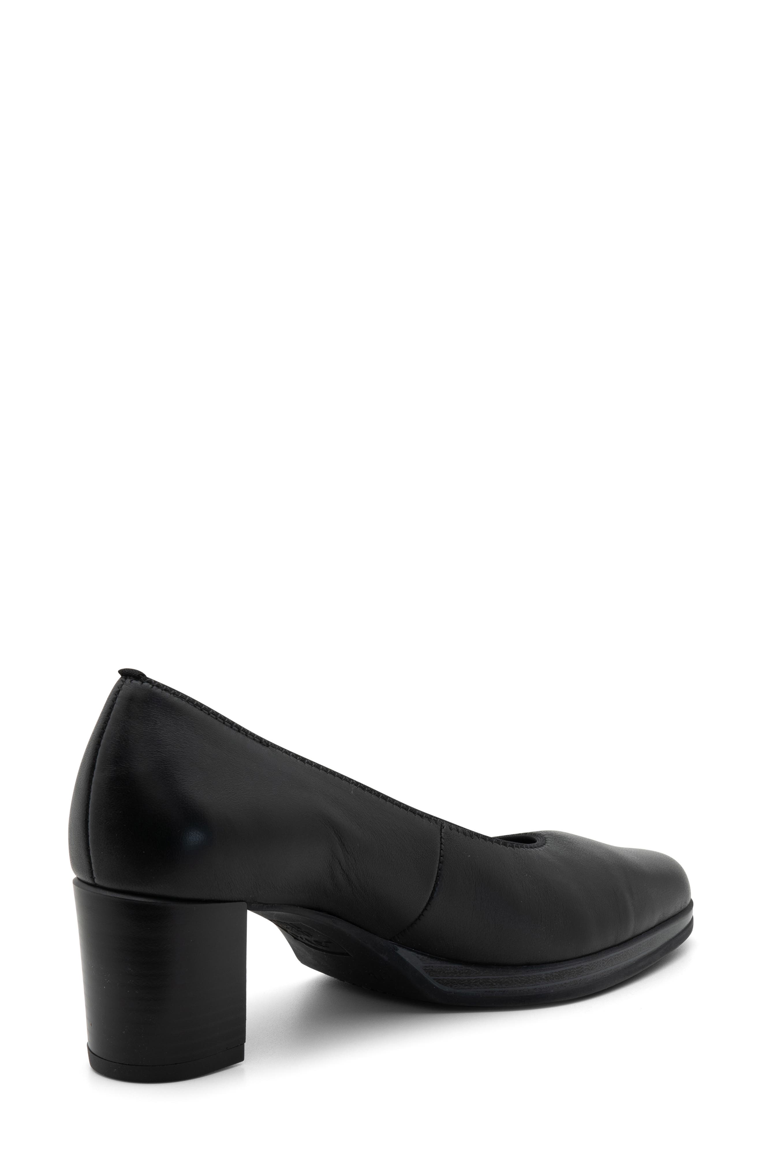ara Block Heel Pump, Alternate, color, Black Nappa Leather