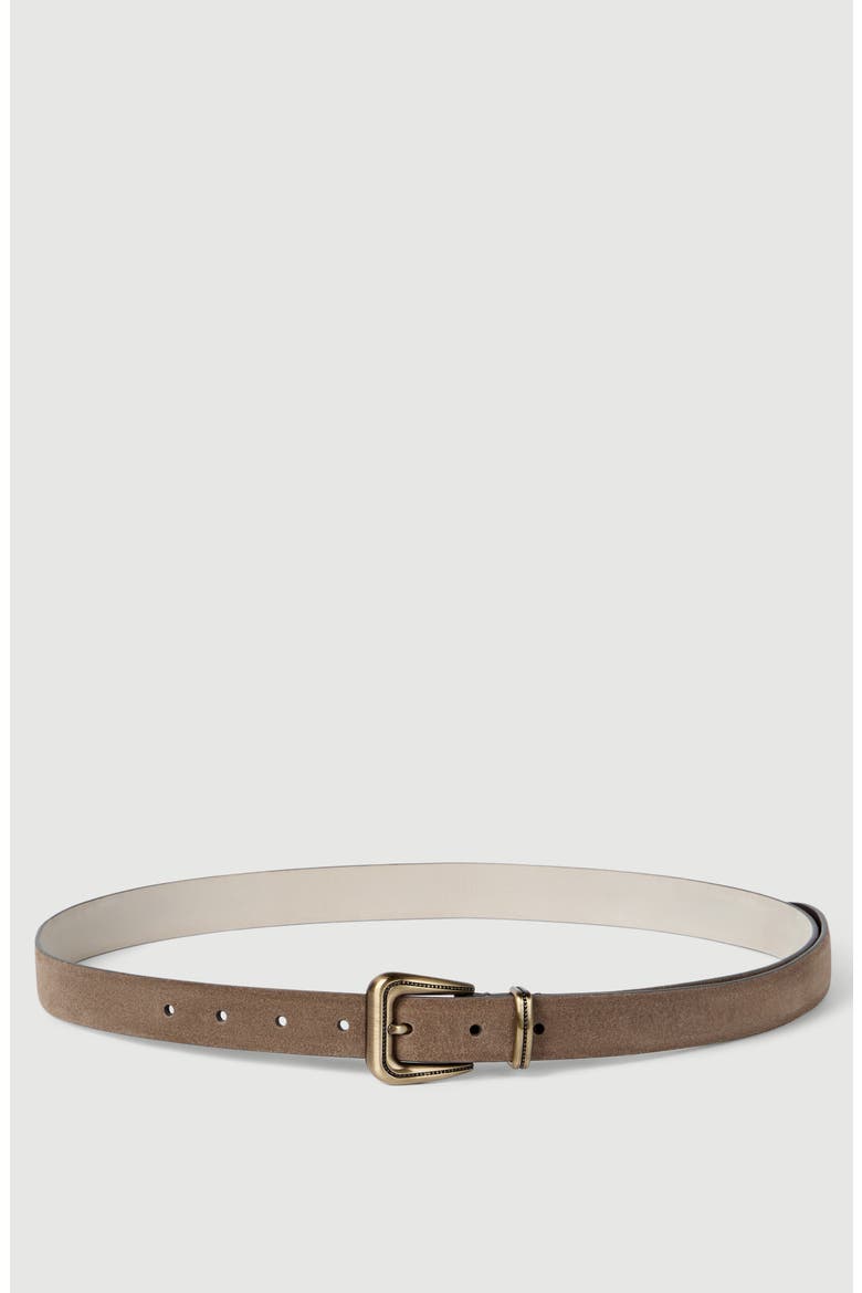Suede belt with monili, Main, color, Brown
