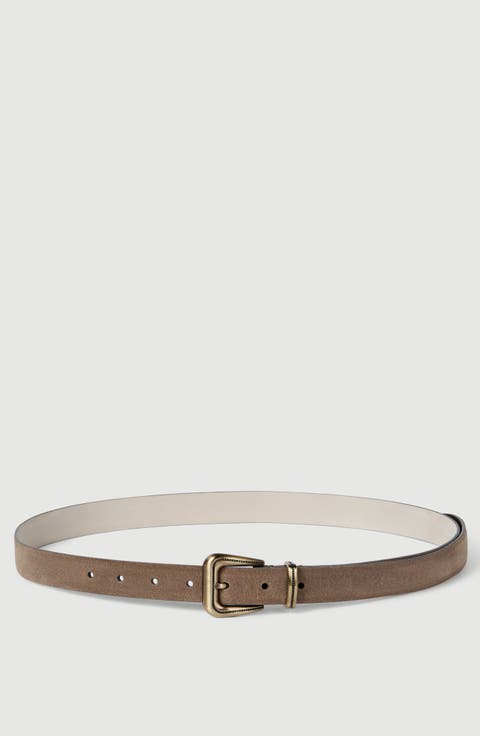 Suede belt with monili