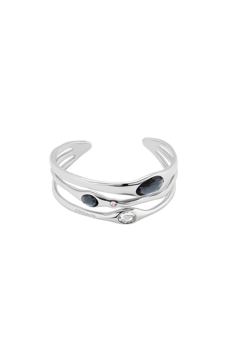 Rigid Crystal Bangle, Main, color, Silver