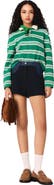 maje Cropped striped polo sweater