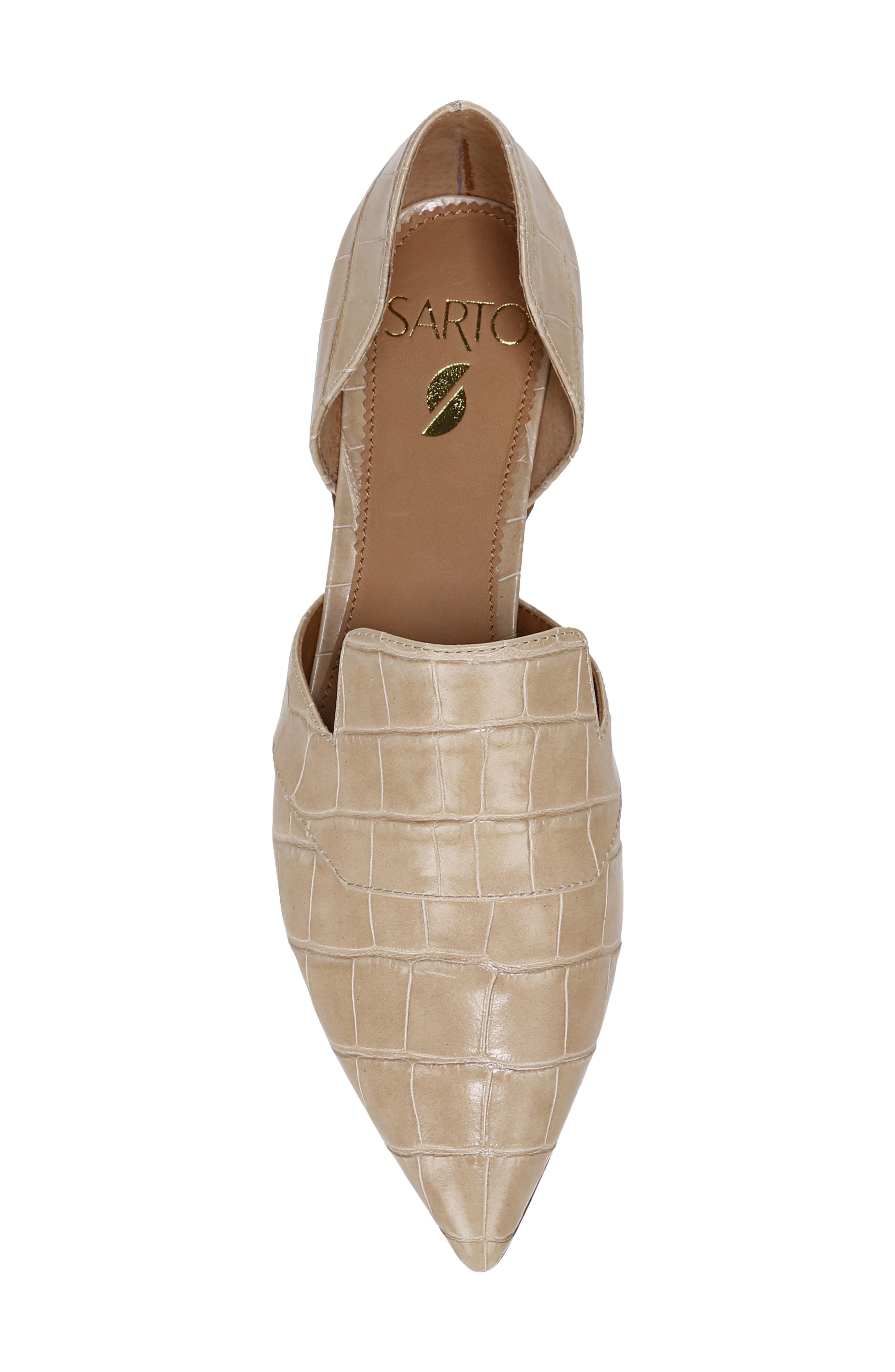 Toby Pointed Toe Flat, Alternate, color, SAND LEATHER