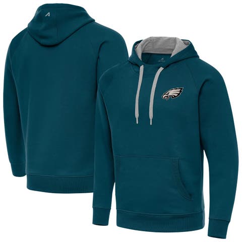 Men's Antigua Midnight Green Philadelphia Eagles Victory Pullover Hoodie
