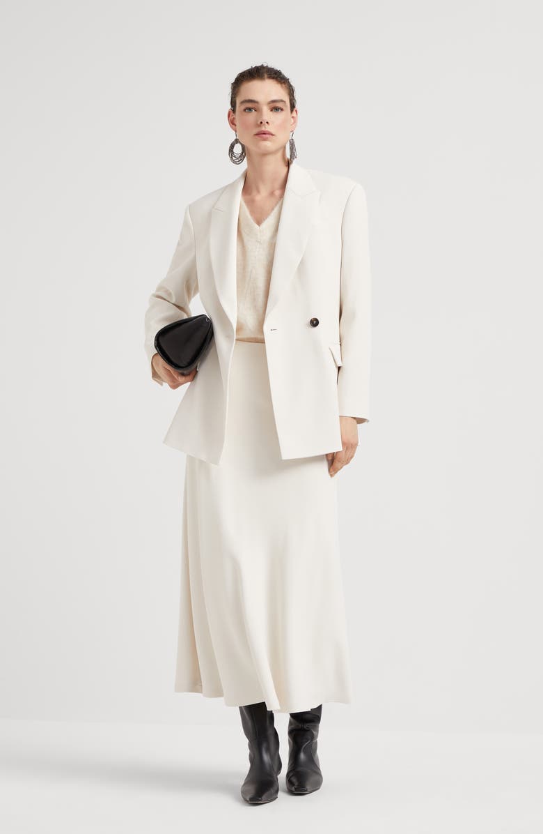 Brunello Cucinelli Twill couture Flute skirt, Alternate, color, 