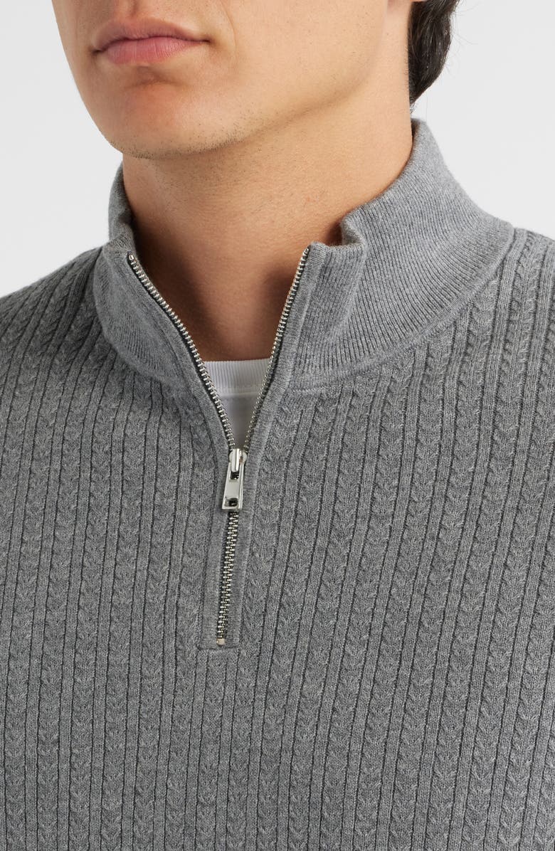 Theory Walton Half Zip Sweater, Alternate, color, Ash Melange