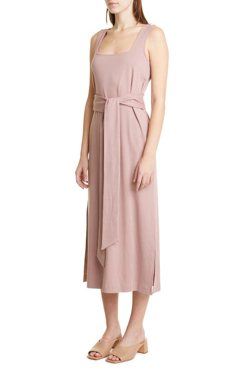 Vince Belted Square Neck Midi Dress, Alternate, color, Dk Mauve Orchid