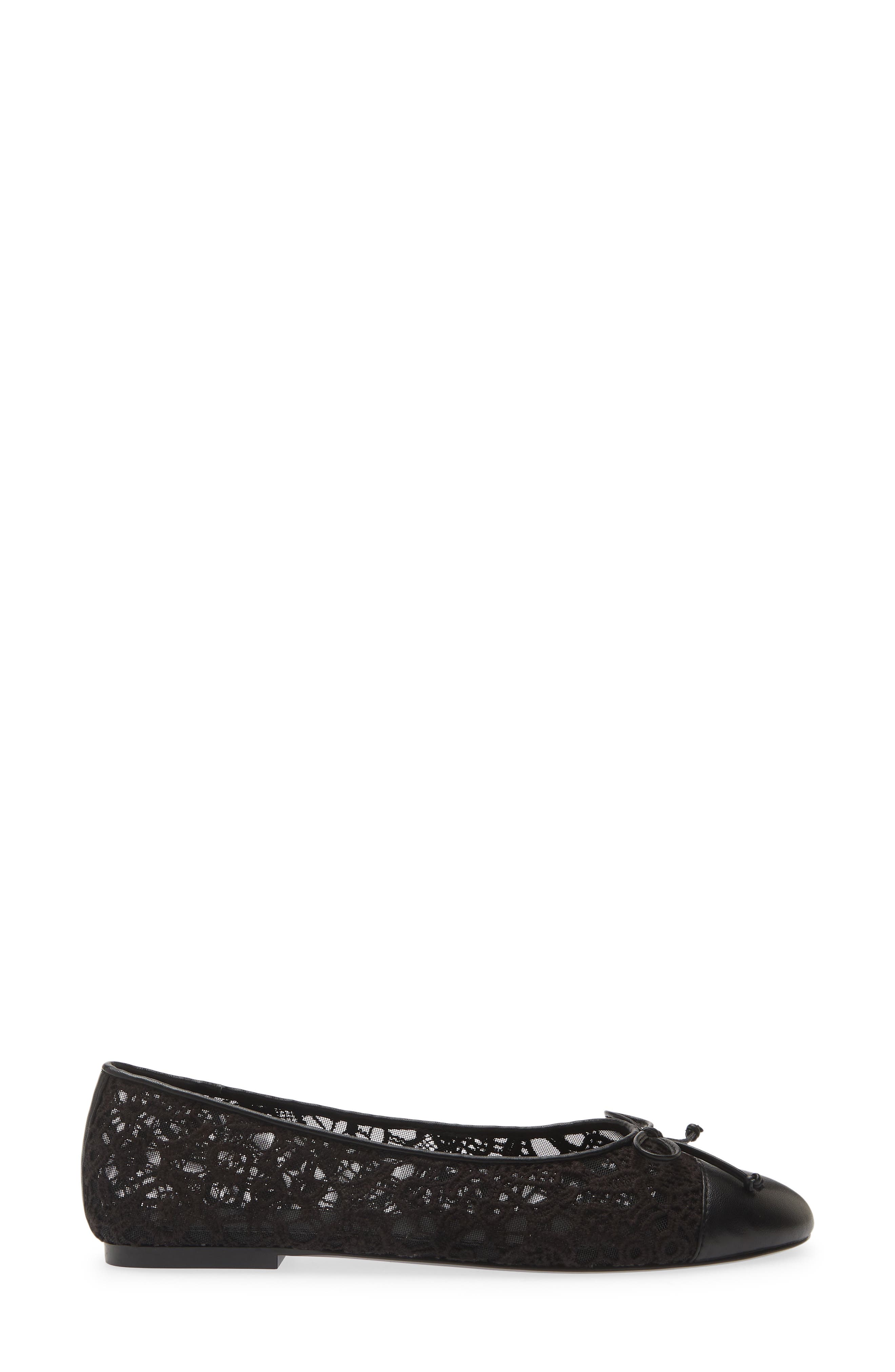 Lace Ballet Flat, Alternate, color, BLACK