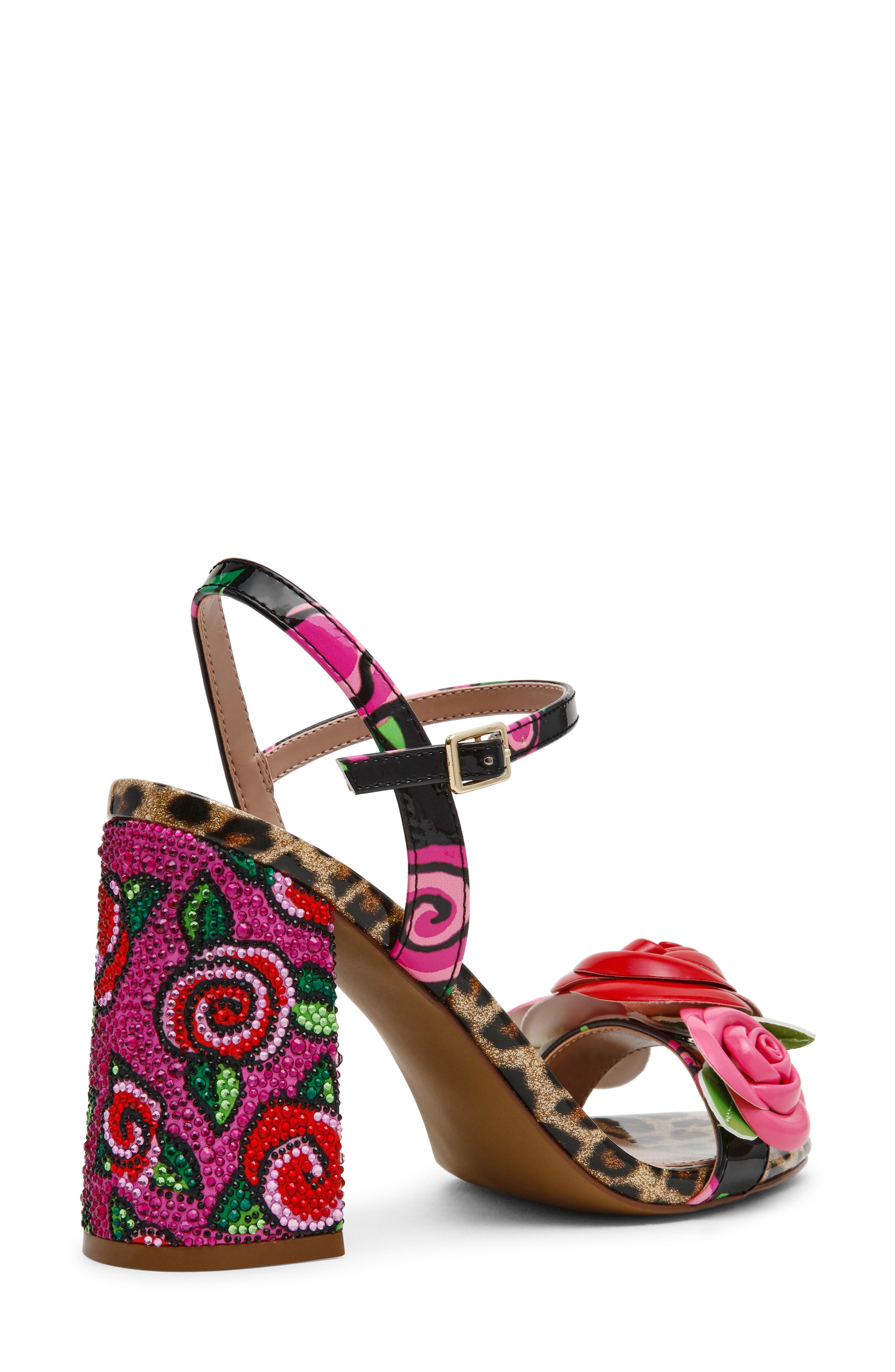 Barett Rose Block Heel Sandal, Alternate, color, FUSHIA ROSE