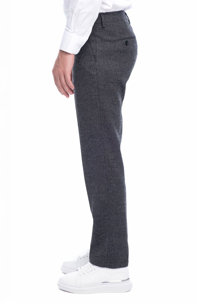 VELLAPAIS Cita Herringbone Straight Leg Pants, Alternate, color, Grey