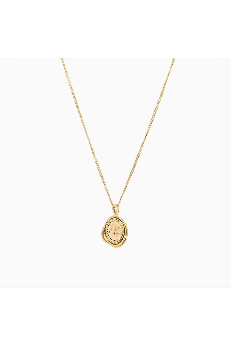 14k Gold Plated Seal Constellation Necklace 12 Zodiac Signs Gift Guide, Alternate, color, Gold - Cancer