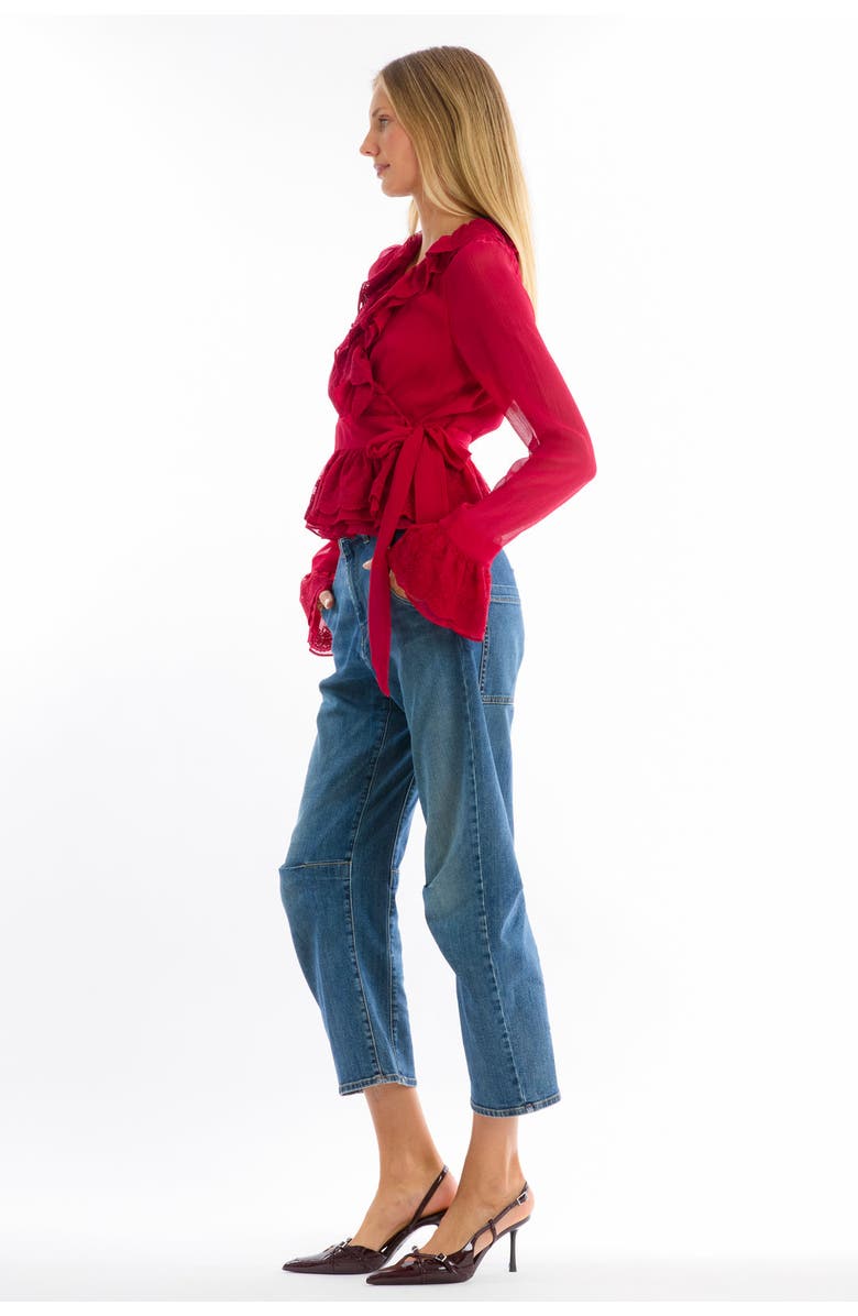 SECRET MISSION Poet Blouse, Alternate, color, Lipstick Red