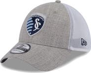 New Era Men's New Era Heather Gray/White Sporting Kansas City 39THIRTY Trucker Flex Hat