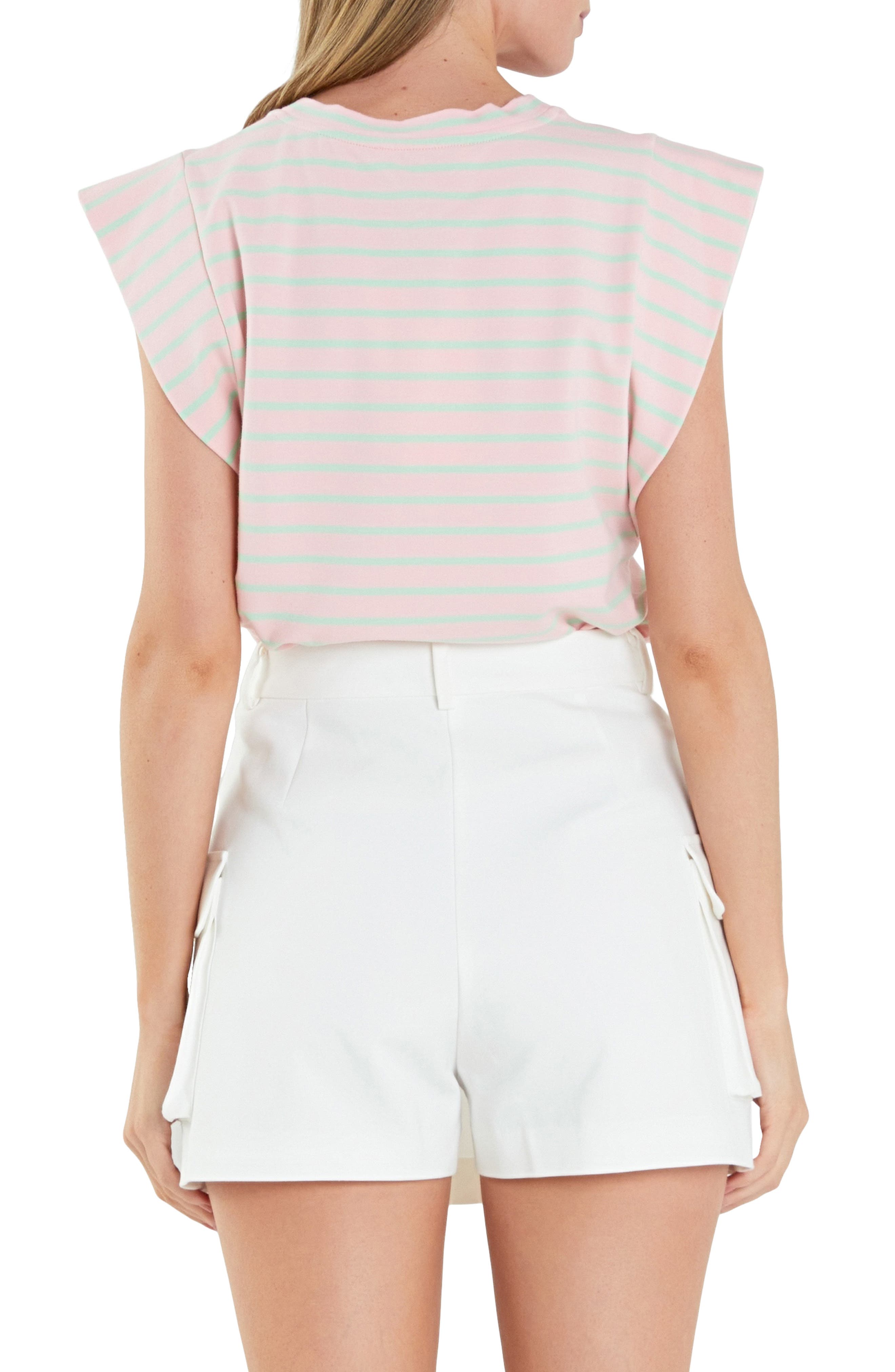Stripe Extended Shoulder T-Shirt - image 4