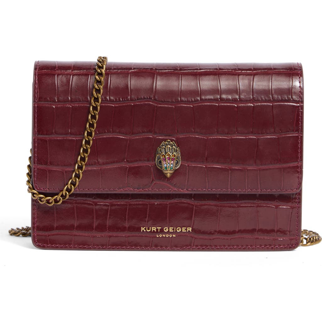 Kurt Geiger London Extra Mini Shoreditch Crossbody Bag In Burgundy