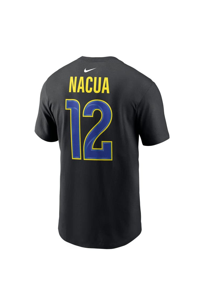 Men's Nike Puka Nacua Black Los Angeles Rams Carbon Name & Number T-Shirt, Alternate, color, Black