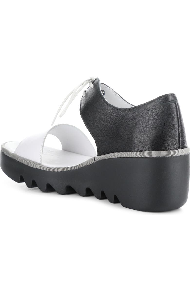 Fly London Bilu Platform Wedge Sandal, Alternate, color, 002 White/Black Mous