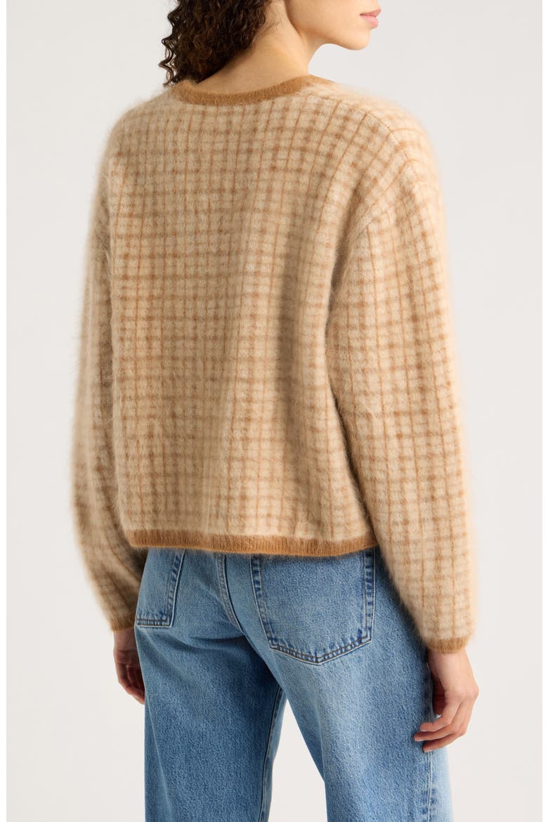 The Brushed Scholar Cardigan, Alternate, color, TAUPE MULTI PLAID