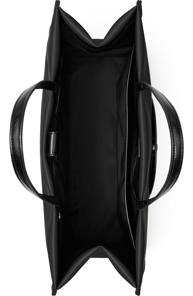 Tory Burch Ella Patent Nylon Tote, Alternate, color, Black