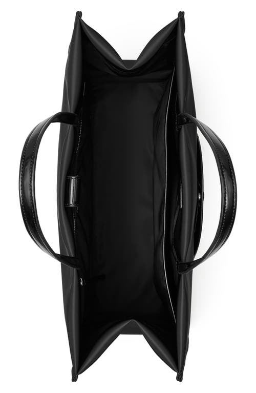 Tory Burch Ella Patent Nylon Tote In Black