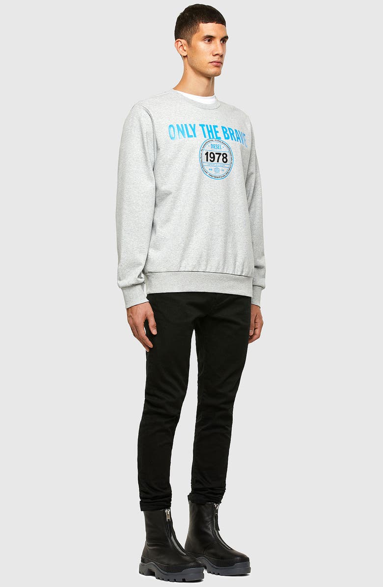 DIESEL<sup>®</sup> Only the Brave Cotton Blend Pullover Sweatshirt, Alternate, color,