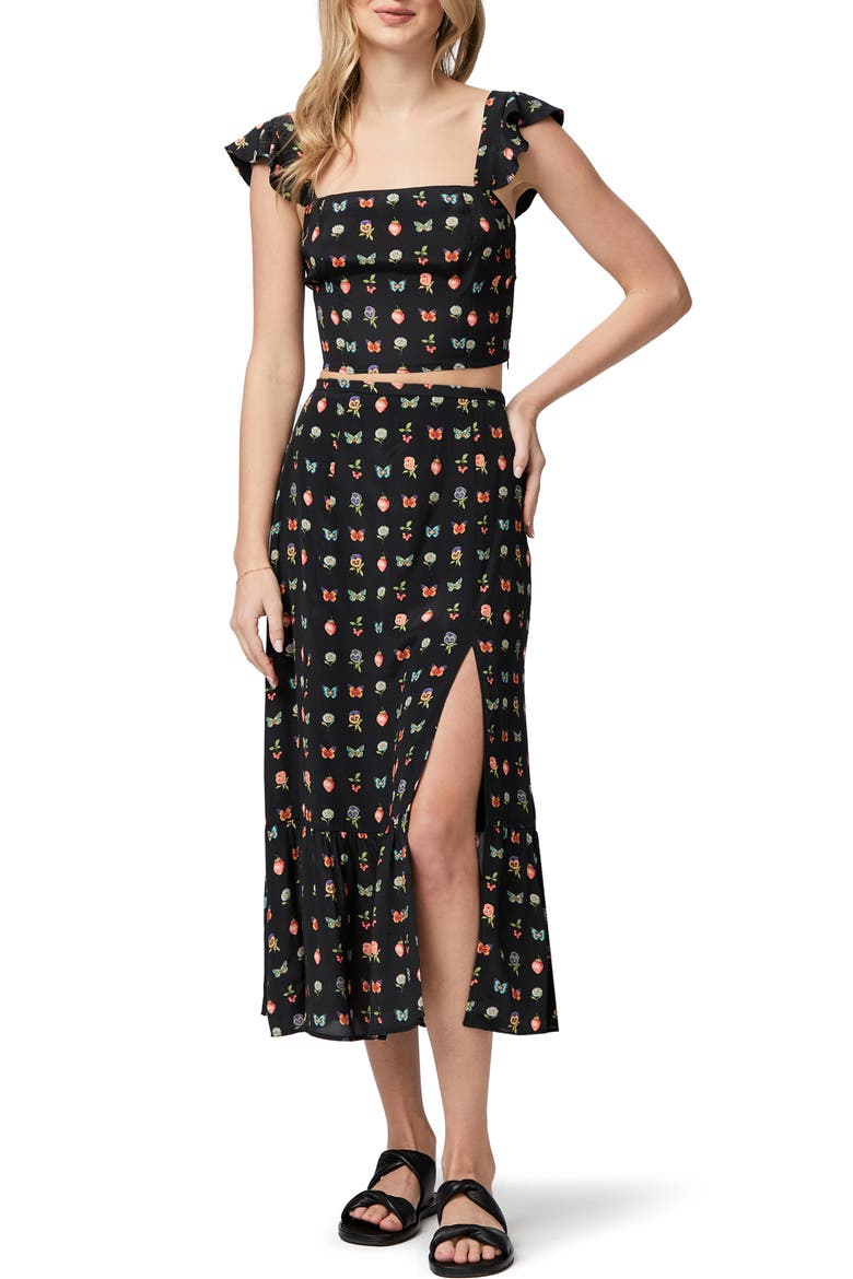 Naya Ruffle Strap Crop Tank, Alternate, color, BLK OBJCTS