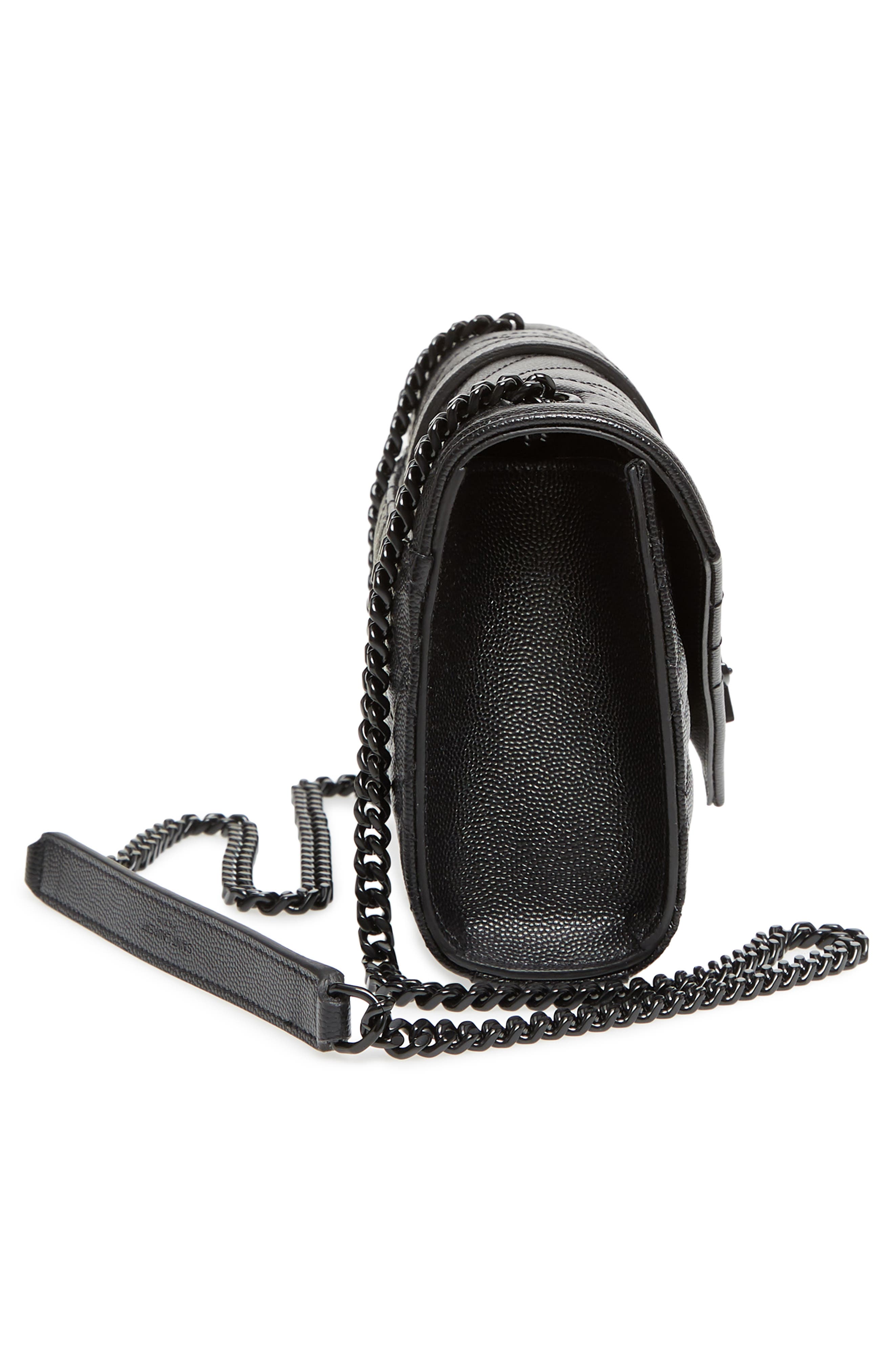 Saint Laurent Small Cassandre Leather Shoulder Bag, Alternate, color, 